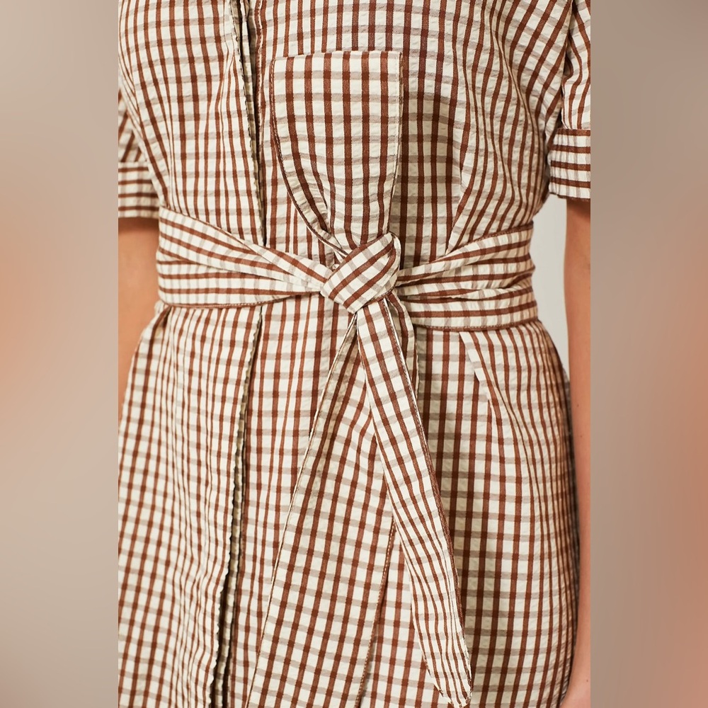 Pomander Place NEW Brown Gingham Seersucker Zacara
Maxi Dress Size XXXL - Picture 4 of 6